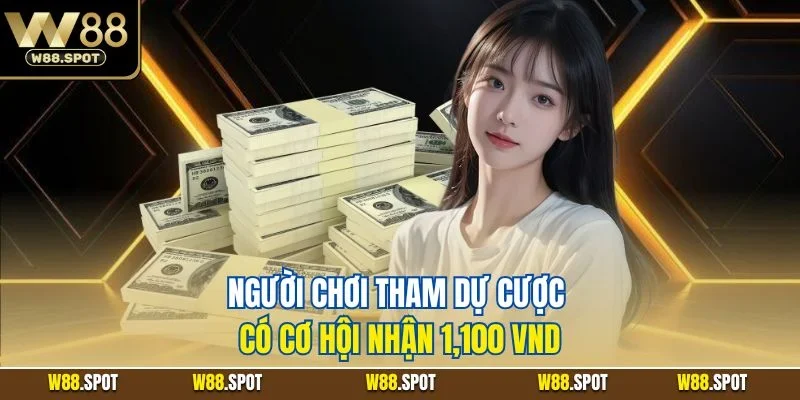 Khuyến Mãi Tham Gia Giải Đấu W88| Cập Nhật Sự Kiện Giá Trị 2 Người chơi tham dự cược có cơ hội nhận 1,100 VND